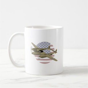 Blitzflugzeug WW2 P-38 Kaffeetasse