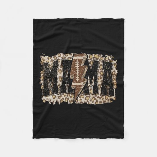 Blitzfußball Mama Leopard Game Day Thanksgiv Fleecedecke (Vorderseite)