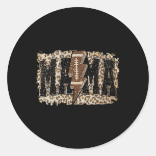Blitzfußball Mama Leopard Game Day Thanksgiv Runder Aufkleber