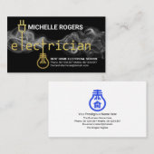 Blitzgerät Vapor Stilvoll Gold Electrician Signage Visitenkarte (Vorne/Hinten)