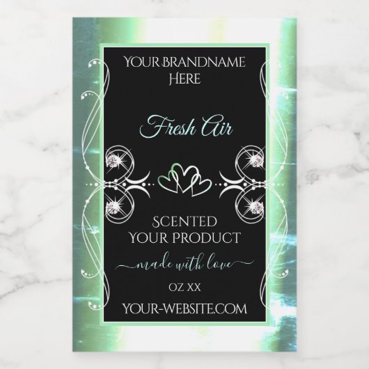 Blitzige, Aquamarine und schwarze Produktmarken - Lebensmitteletikett (Einzelnes Label)