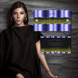 Blitzlich blaugelbe schwarze Schmuckstücke mit Log Visitenkarte