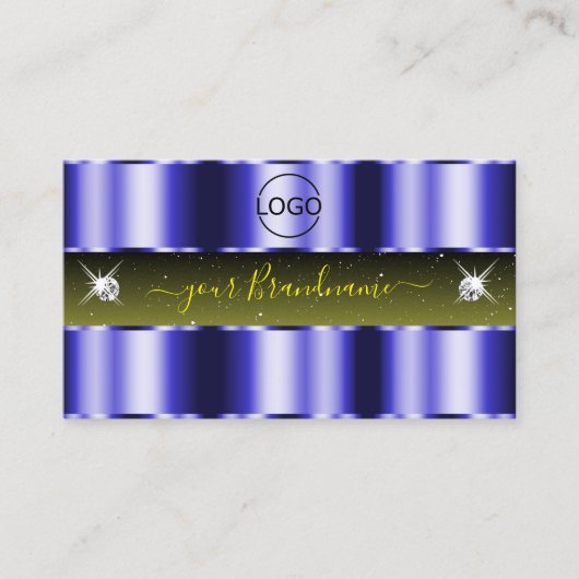 Blitzlich blaugelbe schwarze Schmuckstücke mit Log Visitenkarte (Vorderseite)