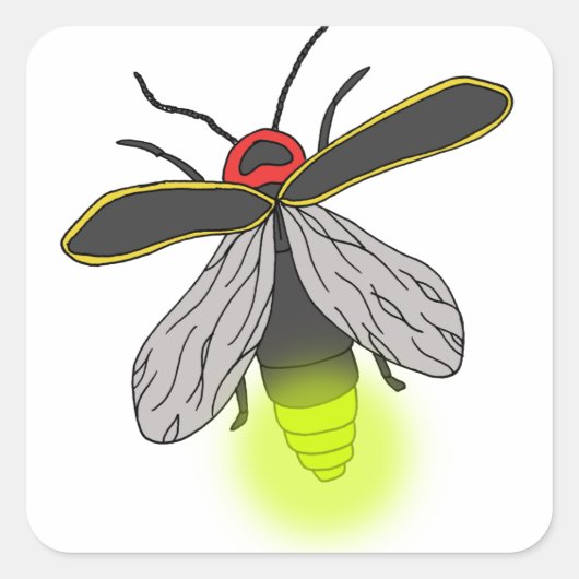 Blitzlicht Quadratischer Aufkleber (Vorderseite)
