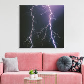 Blitzlicht von Wolke zu Boden aus einem sich abspa Leinwanddruck (Insitu (Wohnzimmer))