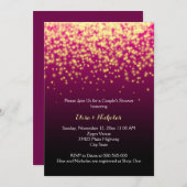 Blitzlichter bordeauxfarbene Dusche des Ehepaares Einladung (Vorne/Hinten)