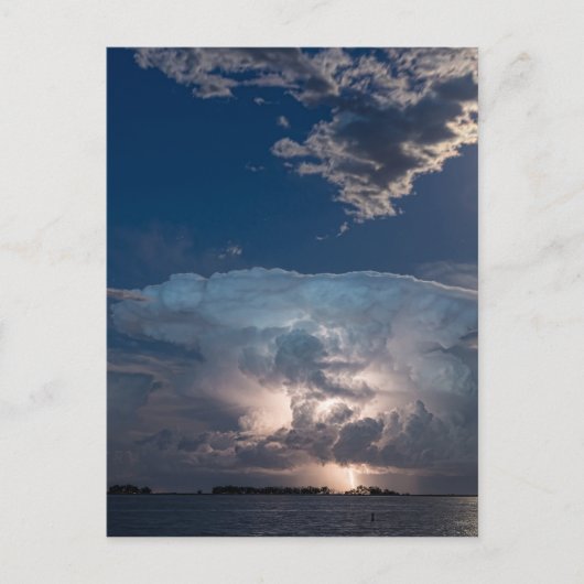 Blitzlichtzelle und Vollmond Postkarte (Vorderseite)