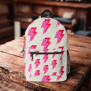Blitzrosa Hintergrund Y2K Muster Bedruckter Rucksack