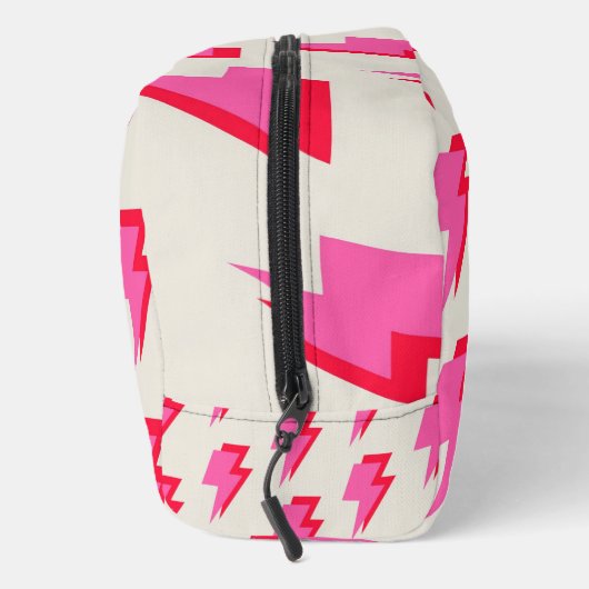 Blitzrosa Hintergrund Y2K Muster Waschbeutel (Rechts)