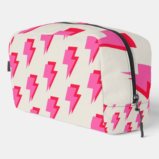 Blitzrosa Hintergrund Y2K Muster Waschbeutel (Rechte Ecke)
