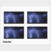 Blitzschlag 3 rechteckiger aufkleber (Blatt)