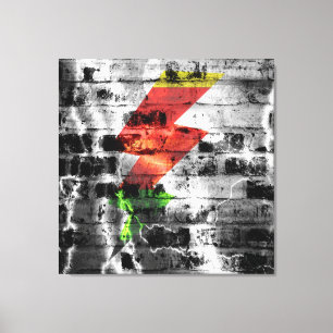 Blitzschlag an der alten Ziegelmauer Leinwanddruck