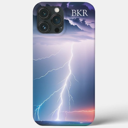 Blitzschlag an der Wassermonogramm Case-Mate iPhone Hülle (Rückseite)