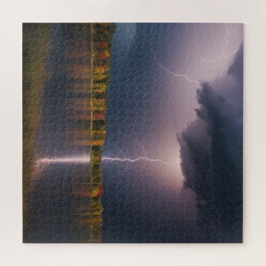 Blitzschlag auf See im Fallpapiergewicht Puzzle (Horizontal)