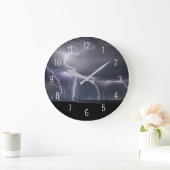 Blitzschlag Gewitter in Nachtlandschaft Große Wanduhr (Zuhause)