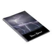 Blitzschlag Gewitter Schwarzes und Lila Foto Notizblock (Rechte Seite)