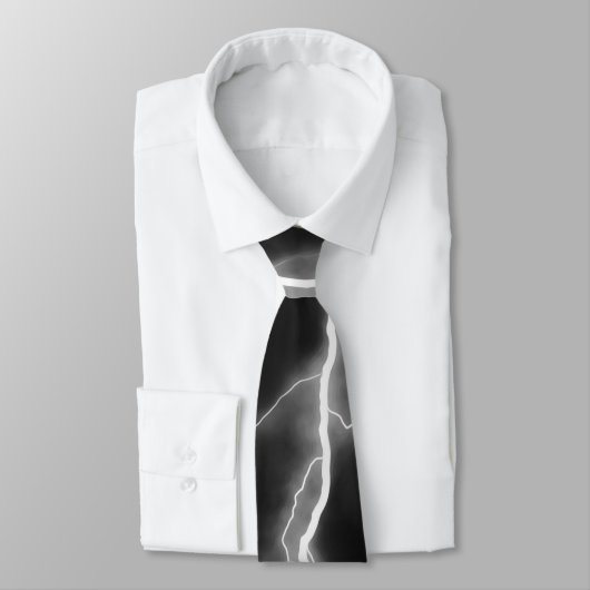 Blitzschlag - Grauer Neck Tie Krawatte (Gebunden)