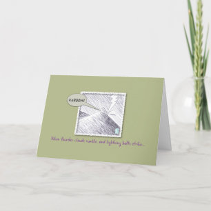 Blitzschlag humorvoll inspirierend karte