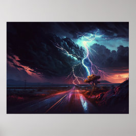 Blitzschlag im Baum Poster