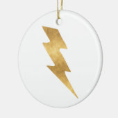 Blitzschlag in metallischem Gold Keramik Ornament (Links)