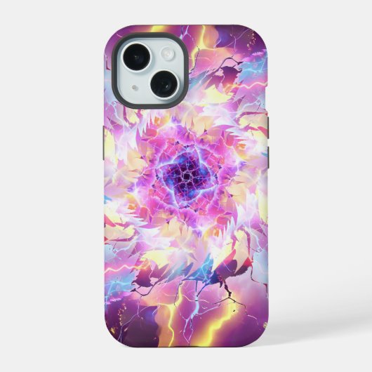 Blitzschlag iPhone 15 Hülle (Rückseite)