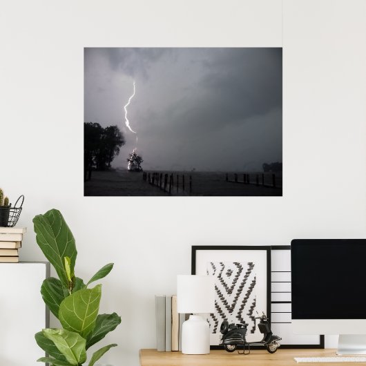 Blitzschlag - Kunstfotografie Poster (Heimbüro)