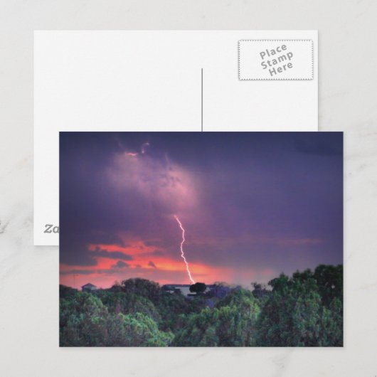Blitzschlag Postkarte (Vorne/Hinten)