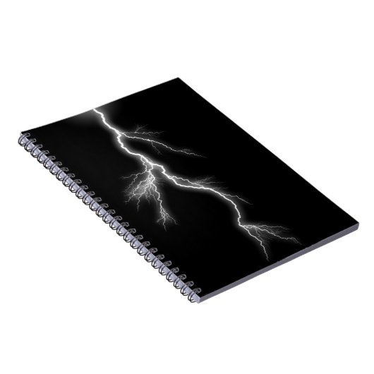 Blitzschlag, schwarzer Himmel Notizblock (Rechte Seite)