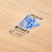 Blitzschlag-Strom-Gewitter Geburtstag Acryleinladungen (Ablage )