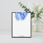 Blitzschlag-Strom-Gewitter-Nacht-Himmel Dankeskarte (Stehend Vorderseite)