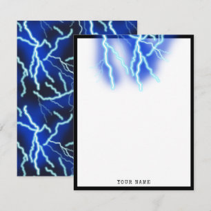 Blitzschlag-Strom-Gewitter-Nacht-Himmel Dankeskarte