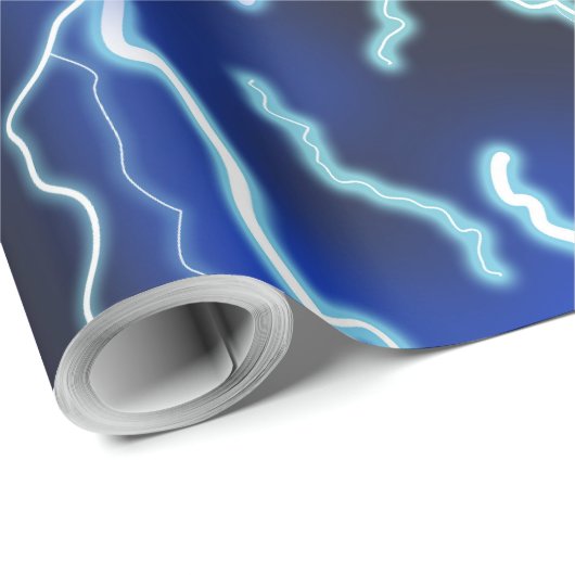 Blitzschlag-Strom-Gewitter-Nacht-Himmel Geschenkpapier (Rolleneckpunkt)
