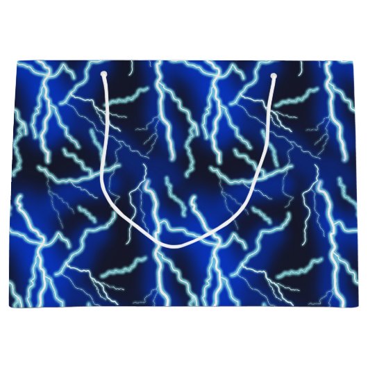 Blitzschlag-Strom-Gewitter-Nacht-Himmel Große Geschenktüte (Vorderseite)