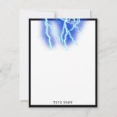 Blitzschlag-Strom-Gewitter-Nacht-Himmel Mitteilungskarte (Vorderseite)
