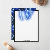 Blitzschlag-Strom-Gewitter-Nacht-Himmel Mitteilungskarte (Vorderseite/Rückseite Beispiel)