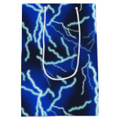 Blitzschlag-Strom-Gewitter-Nacht-Himmel Mittlere Geschenktüte (Rückseite)