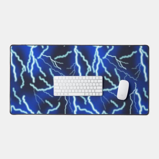 Blitzschlag-Strom-Gewitter-Nacht-Himmel Schreibtischunterlage (Tastatur & Maus)