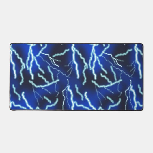 Blitzschlag-Strom-Gewitter-Nacht-Himmel Schreibtischunterlage (Vorderseite)