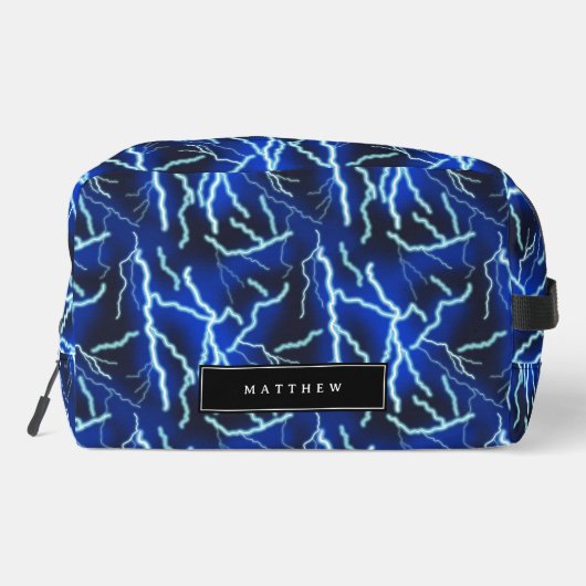 Blitzschlag-Strom-Gewitter-Nacht-Himmel Waschbeutel (Rückseite)