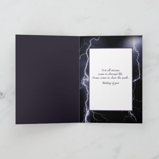 Blitzschlag Sturm Denken Sie an Sie Karte (Innenseite)