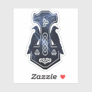 Blitzschlag Thors Hammer Aufkleber