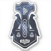 Blitzschlag Thors Hammer Aufkleber (Vorderseite)