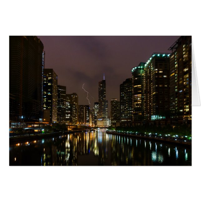 Blitzschlag über dem Fluss Chicago (Vorderseite (Horizontal))