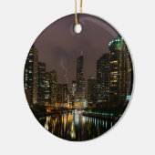 Blitzschlag über dem Fluss Chicago Keramik Ornament (Links)