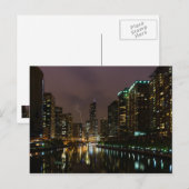 Blitzschlag über dem Fluss Chicago Postkarte (Vorne/Hinten)