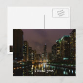 Blitzschlag über den Fluss Chicago Danke Postkarte (Vorne/Hinten)