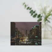 Blitzschlag über den Fluss Chicago Danke Postkarte (Stehend Vorderseite)