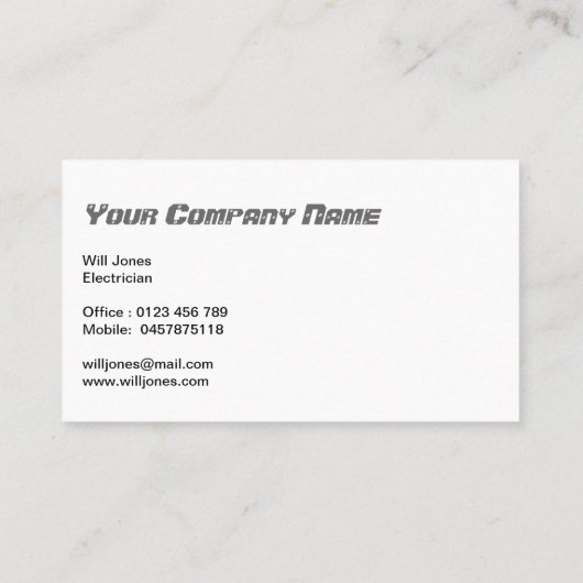 Blitzschlag - Visitenkarten Visitenkarte (Rückseite)