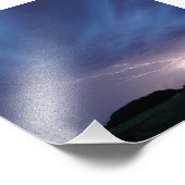 Blitzschlag während Gewitter Fotodruck (Ecke)