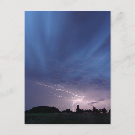 Blitzschlag während Gewitter Postkarte (Vorderseite)